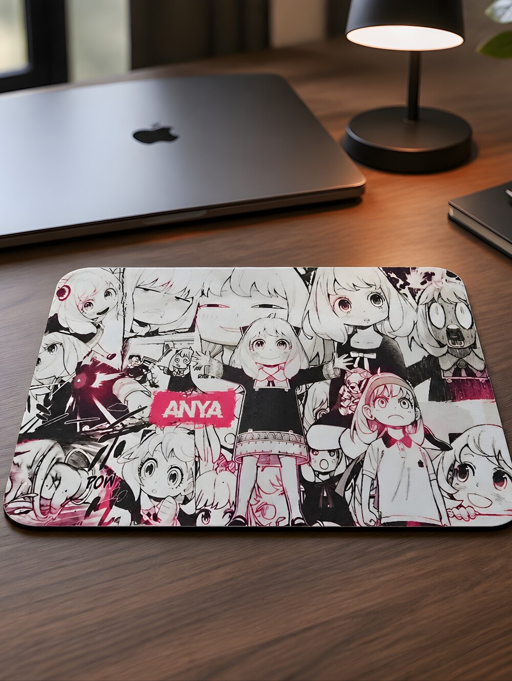 collage-style mouse pad featuring various manga panels of Anya Forger from Spy ×